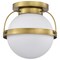 Nuvo Lakeshore 1-Light Small Flush Natural Brass White Opal Glass 60/7780 - alternate 1